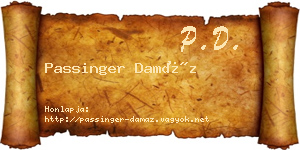 Passinger Damáz névjegykártya